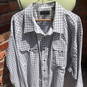 Panhandle Slim Gray Plaid Pearlsnap XXL